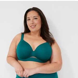 New with tags Cacique Bliss Comfort Lightly Lined Balconette Teal Green 38DD